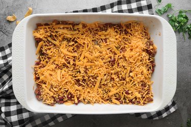 Layer chili and cheese
